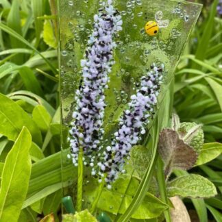 Lavender plant pot stake-Purple/lavender garden art-fused glass garden decor-lovely lavender pot art-gifts for gardeners
