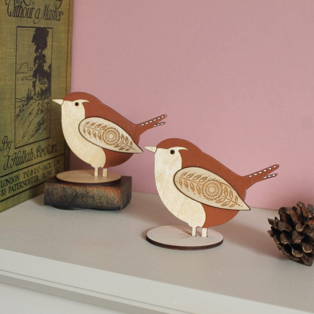 Standing Wooden Jenny Wren Decoration - Image 5