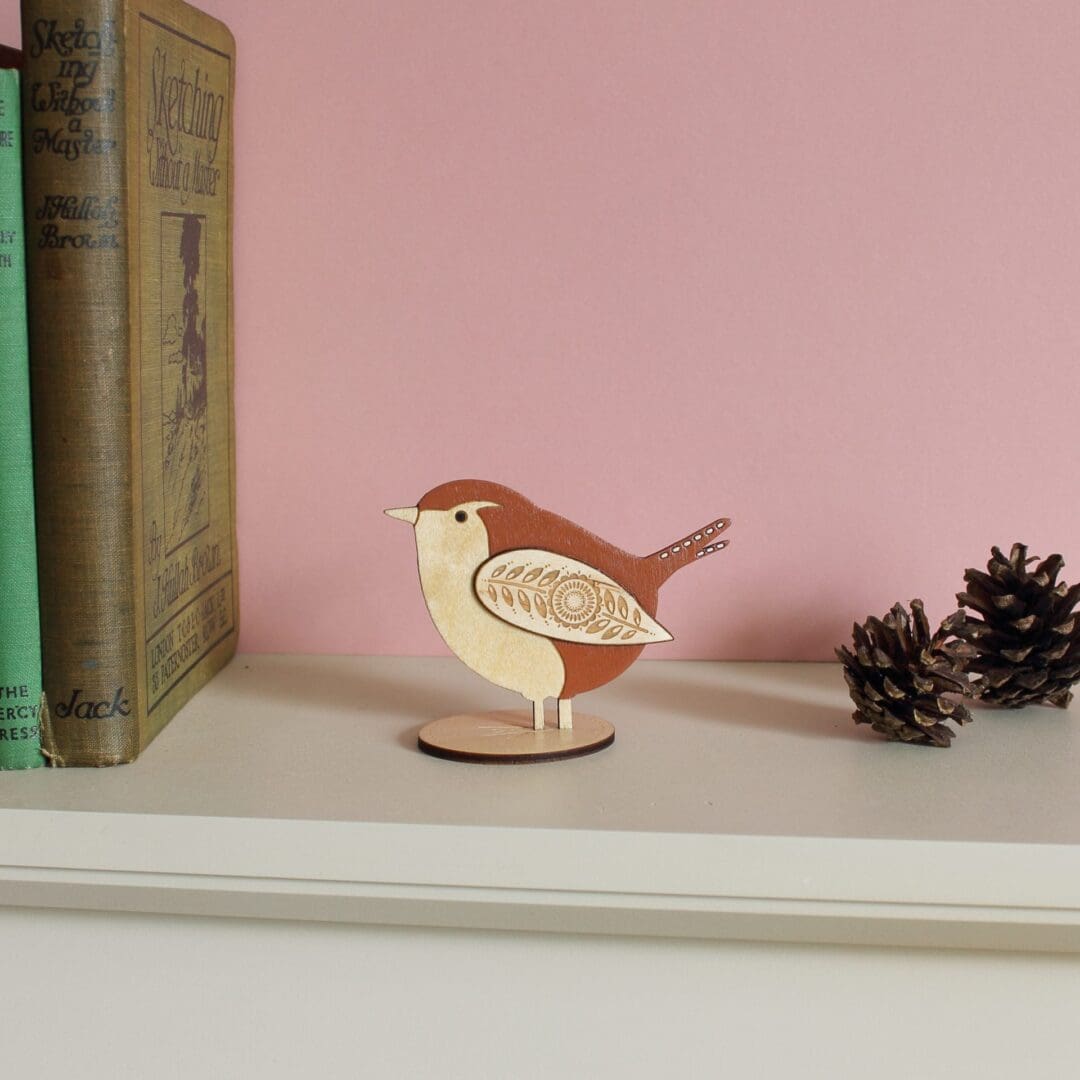 Standing Wooden Jenny Wren Decoration - Image 4