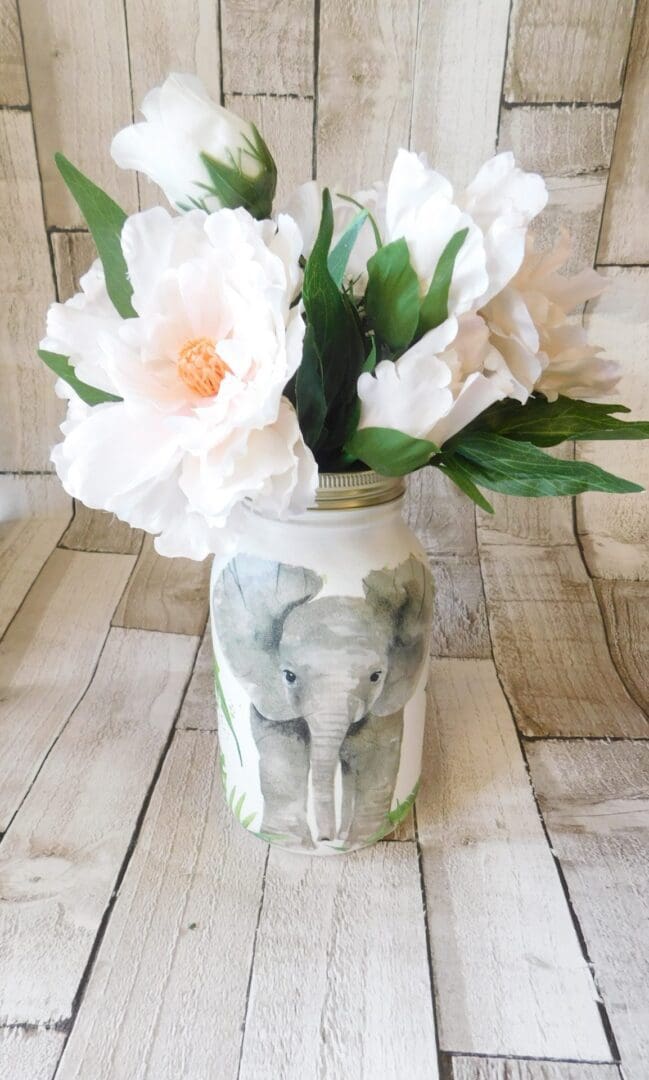 Wildlife Elephant, Sloth, Giraffe or Panda 1 Litre Kilner Jar Vase - Image 6