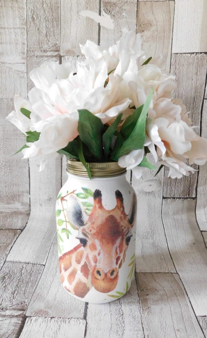Wildlife Elephant, Sloth, Giraffe or Panda 1 Litre Kilner Jar Vase - Image 3
