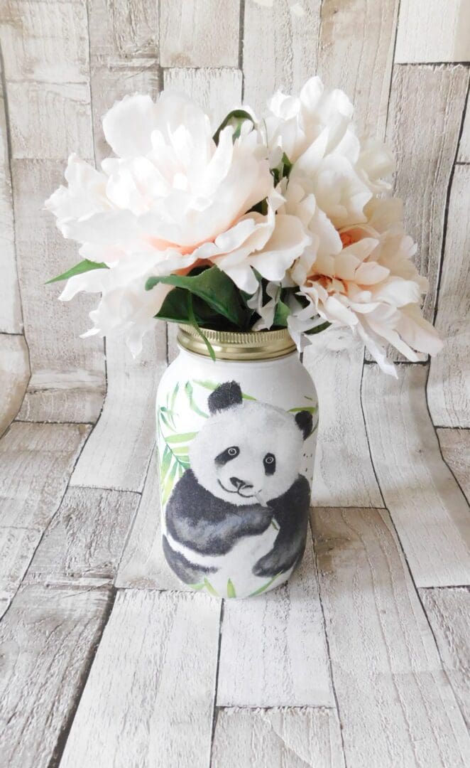 Wildlife Elephant, Sloth, Giraffe or Panda 1 Litre Kilner Jar Vase - Image 4
