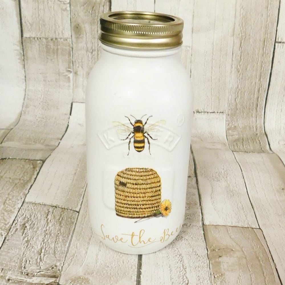 Save The Bee's Painted 1 Litre Kilner Jar Vase - Image 4