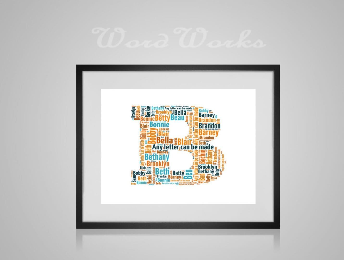 Personalised Letter Design Word Art Print (any Letter can be made) - Image 2