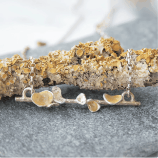Sterling silver lichen inspired necklace