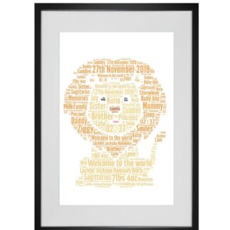 Personalised New Baby Lion Word Art Print
