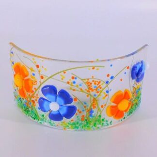 Floral Fused Glass Curves