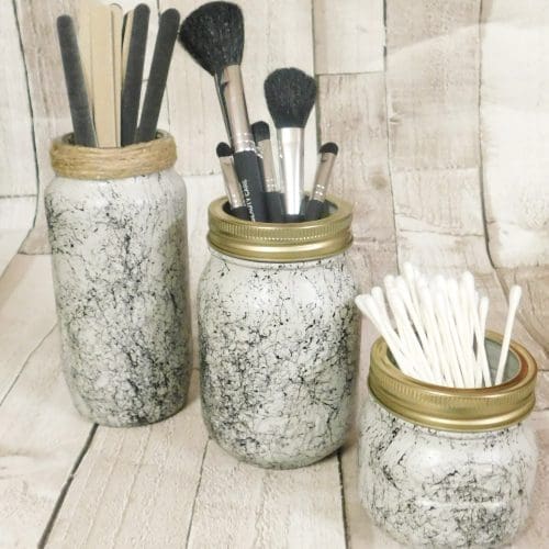 Marble Make Up Brush Holder Jars, Bathroom Storage Pink, Grey, White or Black, Set Of 3 - Image 8