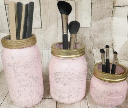 Marble Make Up Brush Holder Jars, Bathroom Storage Pink, Grey, White or Black, Set Of 3 - Image 7