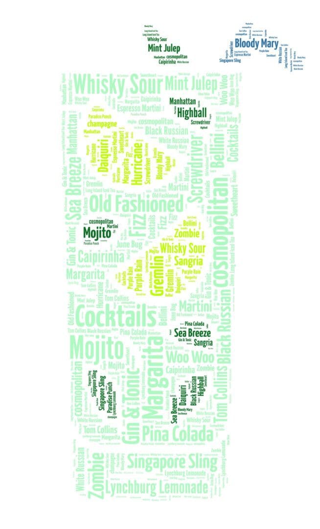 Personalised Cocktail Glass Word Art Print - Image 6