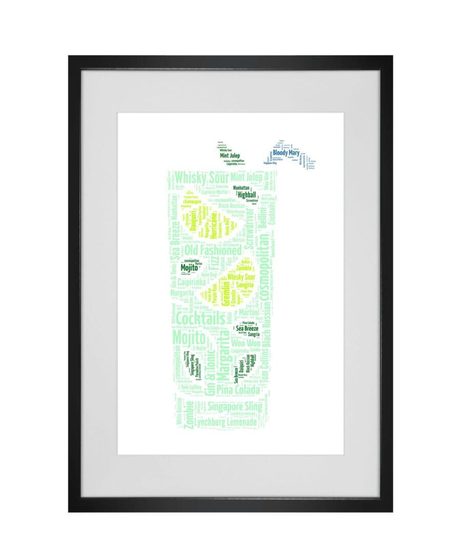Personalised Cocktail Glass Word Art Print - Image 3
