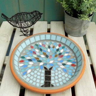 Winter Jewel Tree Mosaic Bird Bath Wildlife Garden Ornament