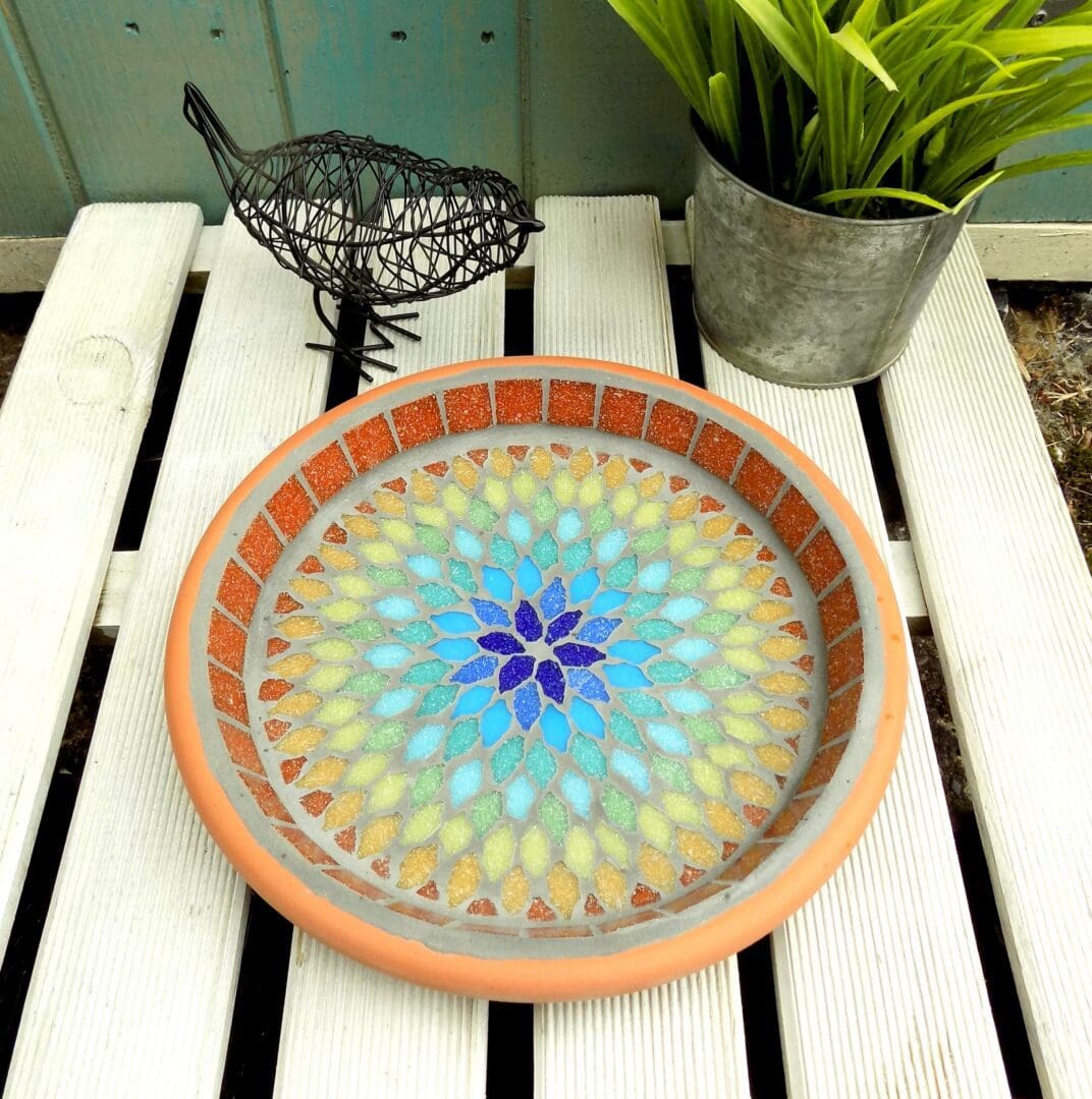 Gypsy Dream Mosaic Bird Bath Wildlife Garden Ornament - Image 6