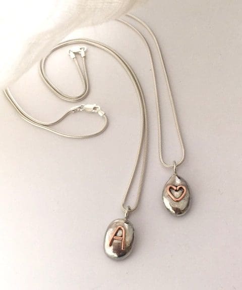 Silver nugget on silver chain - Image 7