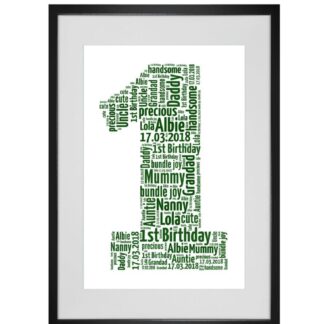 Personalised Number Word Art Print (any number can be made)