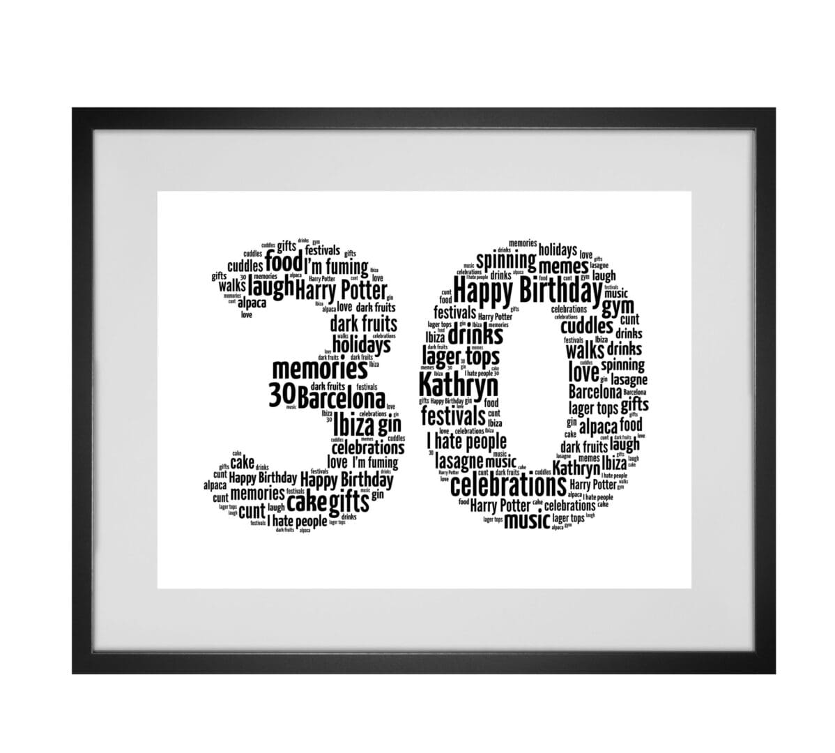 Personalised Number Word Art Print (any number can be made) - Image 4