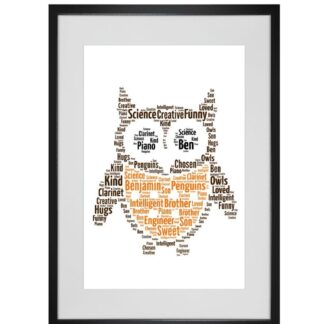 Personalised Best Teacher Owl Word Art Print