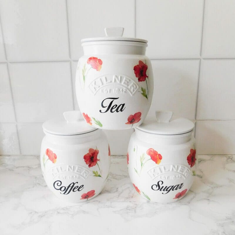 Poppy Tea Coffee Sugar Kilner Jars