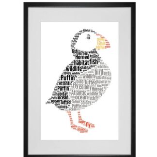 Personalised Puffin Word Art Print