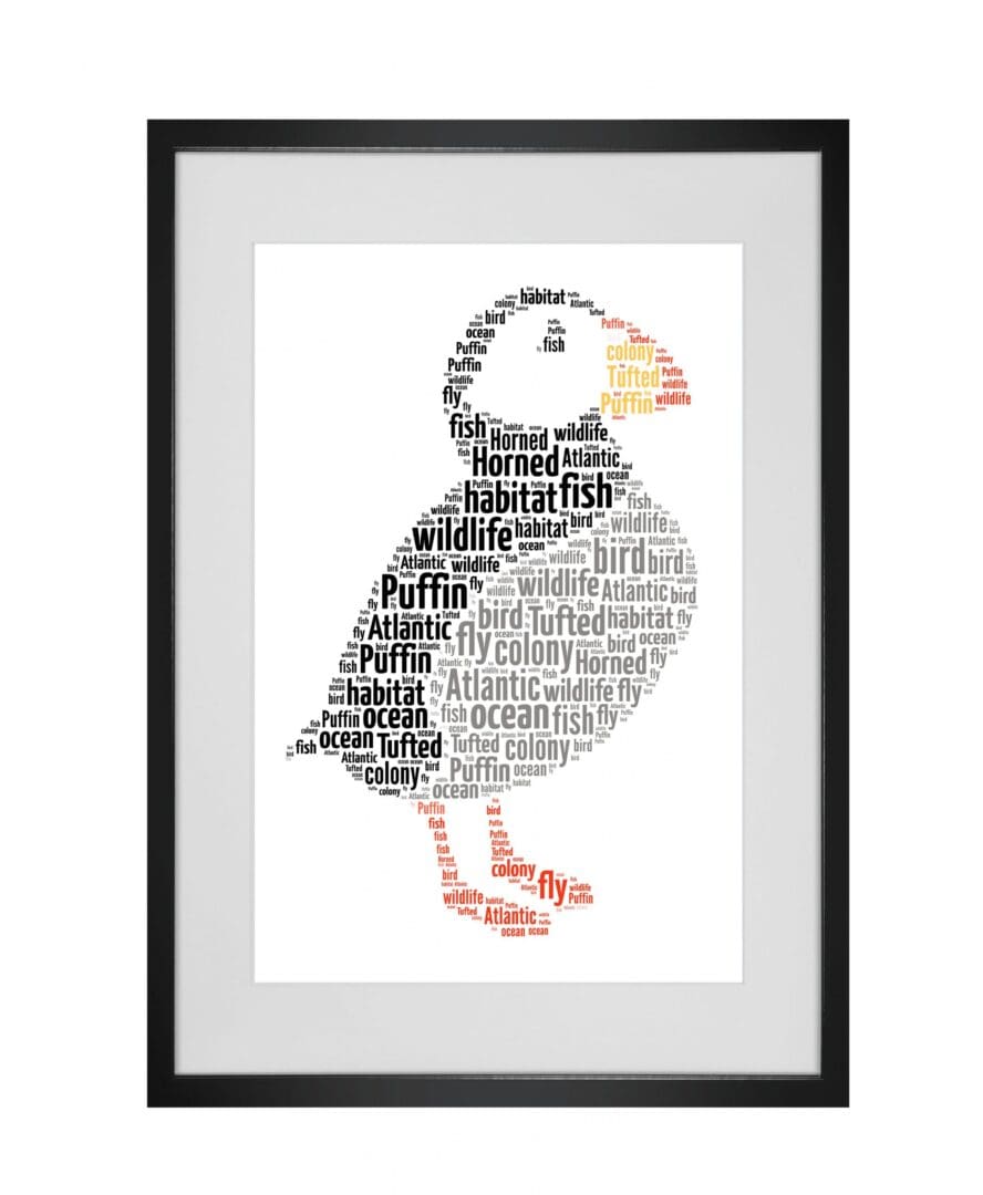 Personalised Puffin Word Art Print