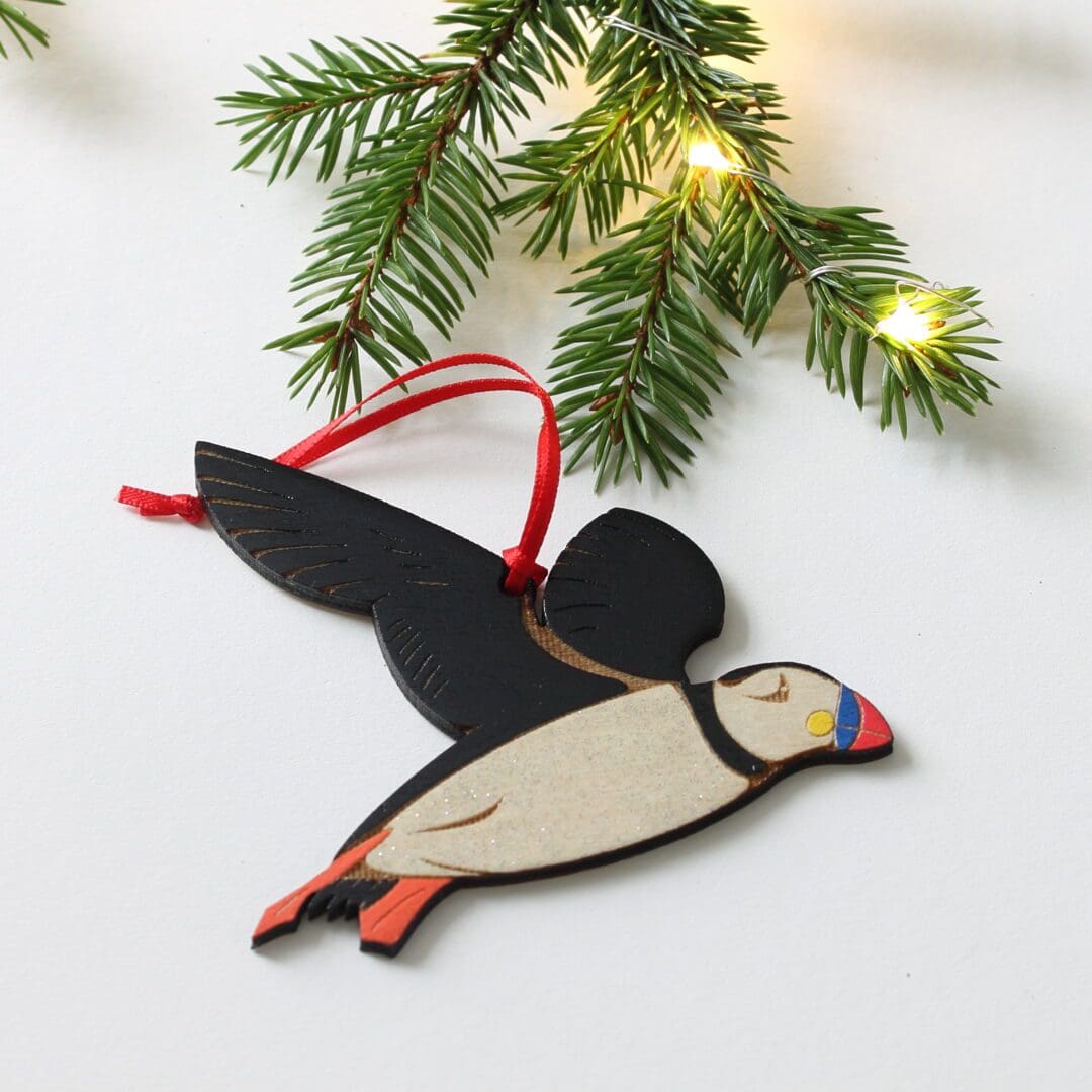 Wooden Puffin Hand Painted Decoration - Image 5