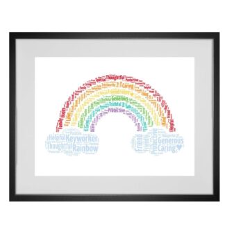 Personalised Keyworker Rainbow Word Art Print