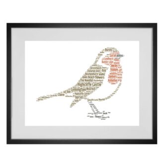Personalised Robin Word Art Print