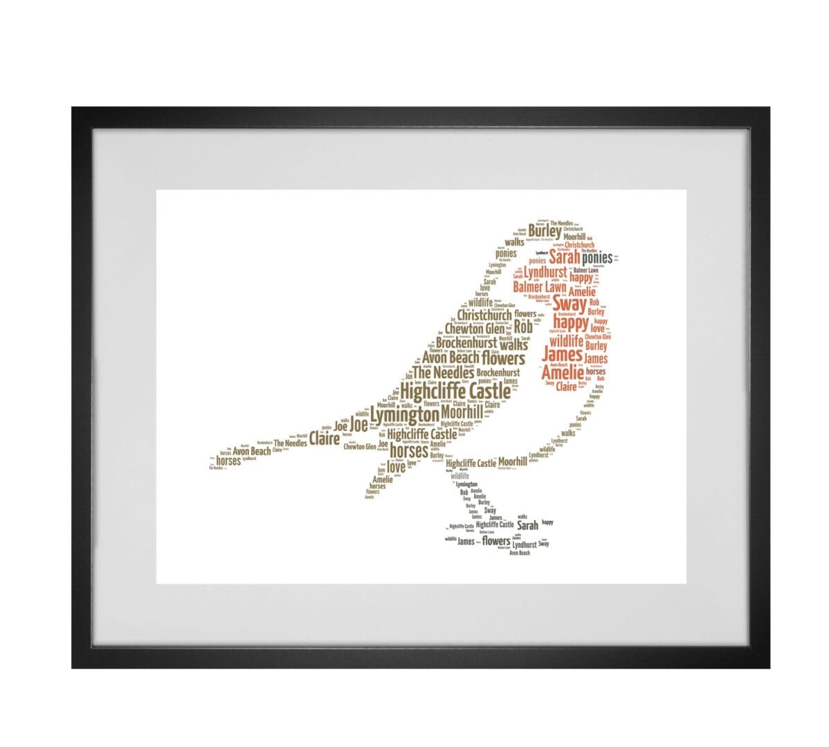 Personalised Robin Word Art Print