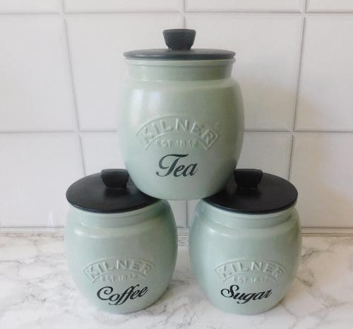 Sage Green Kitchen Canisters – Tea Coffee Sugar Jars Set - Image 7