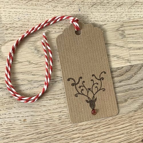 rudolf reindeer gift tag
