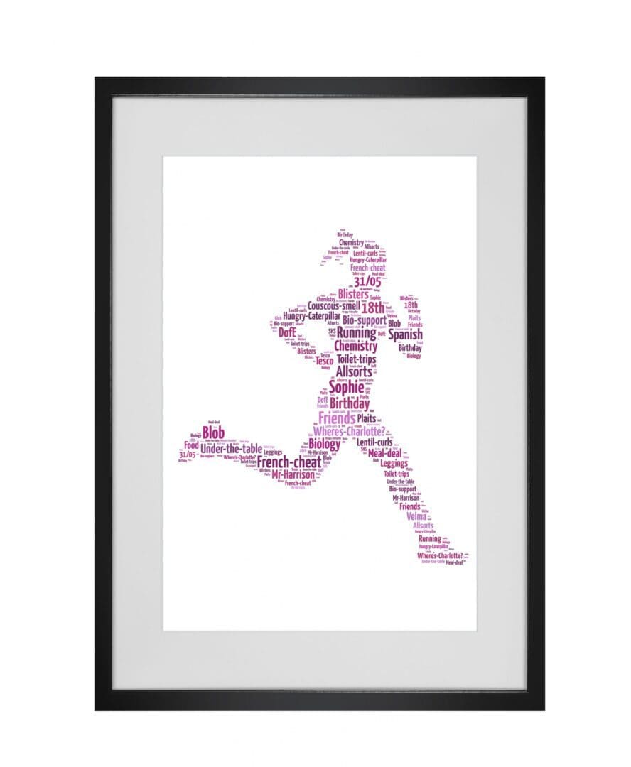 Personalised Female Runner Word Art Print