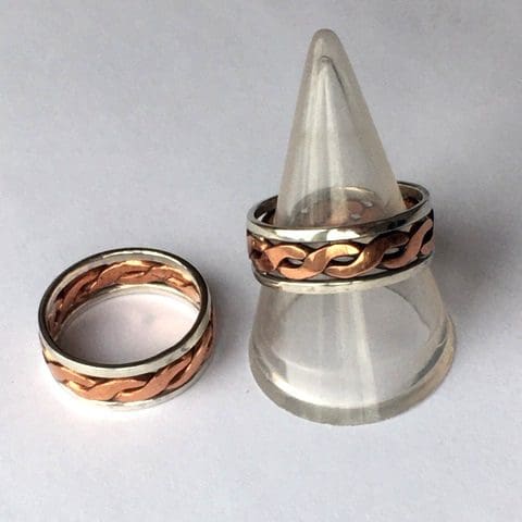 Silver ring with copper twist - Image 7
