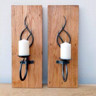Hand Forged Pair Of Wall Sconces Made By Chris The Smith