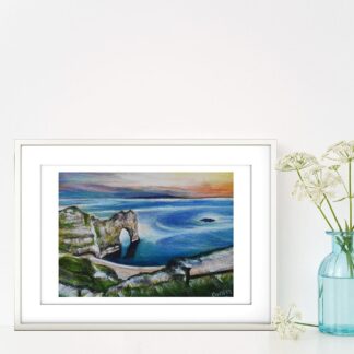 Durdle Door Dorset A4 print -Energy Art Landscape Paintings