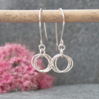 Long silver hoop earrings
