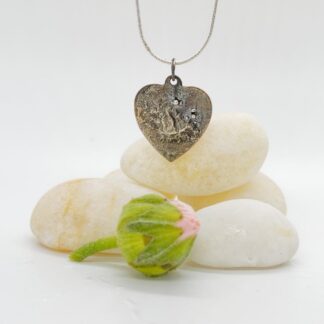 Fused silver heart pendant