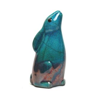 Moongazing Hare, small - ceramic raku fired animal sculpture pottery