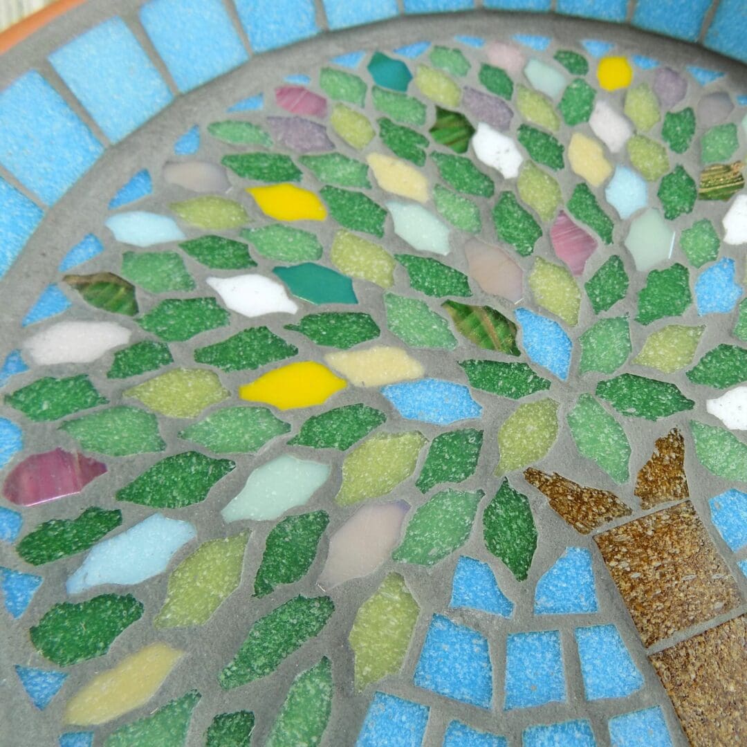 Spring Jewel Tree Mosaic Bird Bath Wildlife Garden Ornament - Image 4
