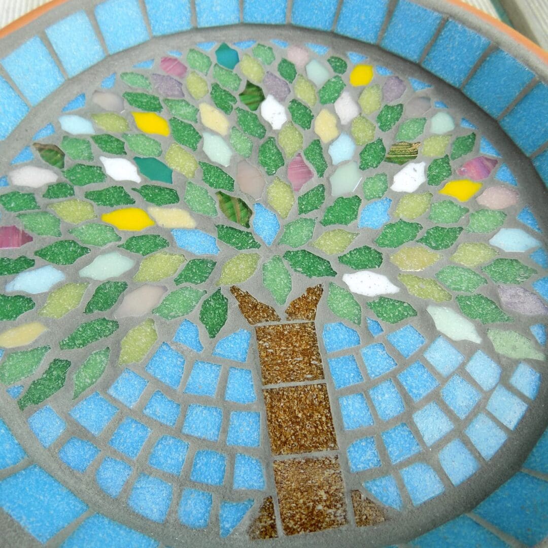 Spring Jewel Tree Mosaic Bird Bath Wildlife Garden Ornament - Image 3