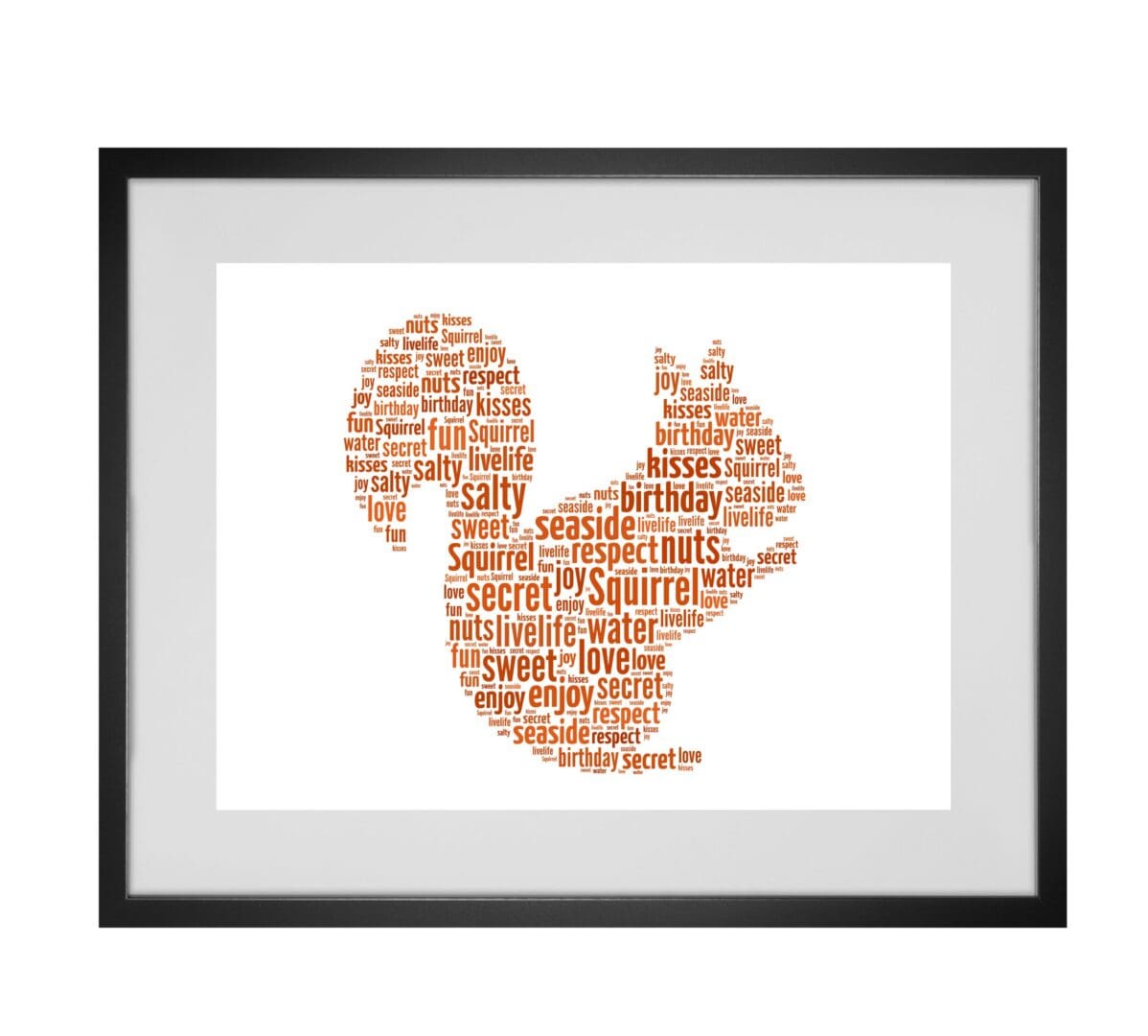 Personalised Squirrel Word Art Print