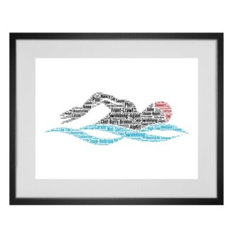 Personalised Swimmer Word Art Print