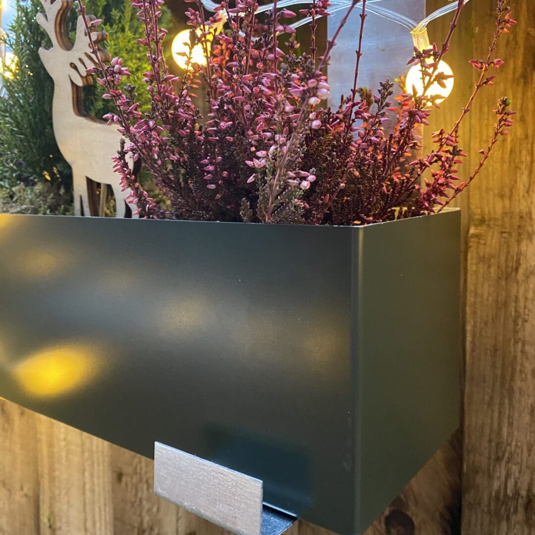 Dark Green Metal Window Box | Handmade Metal Planter | Outdoor Planter | Recycled Repurposed Metal | Balcony Planter | Steel Metal Planter