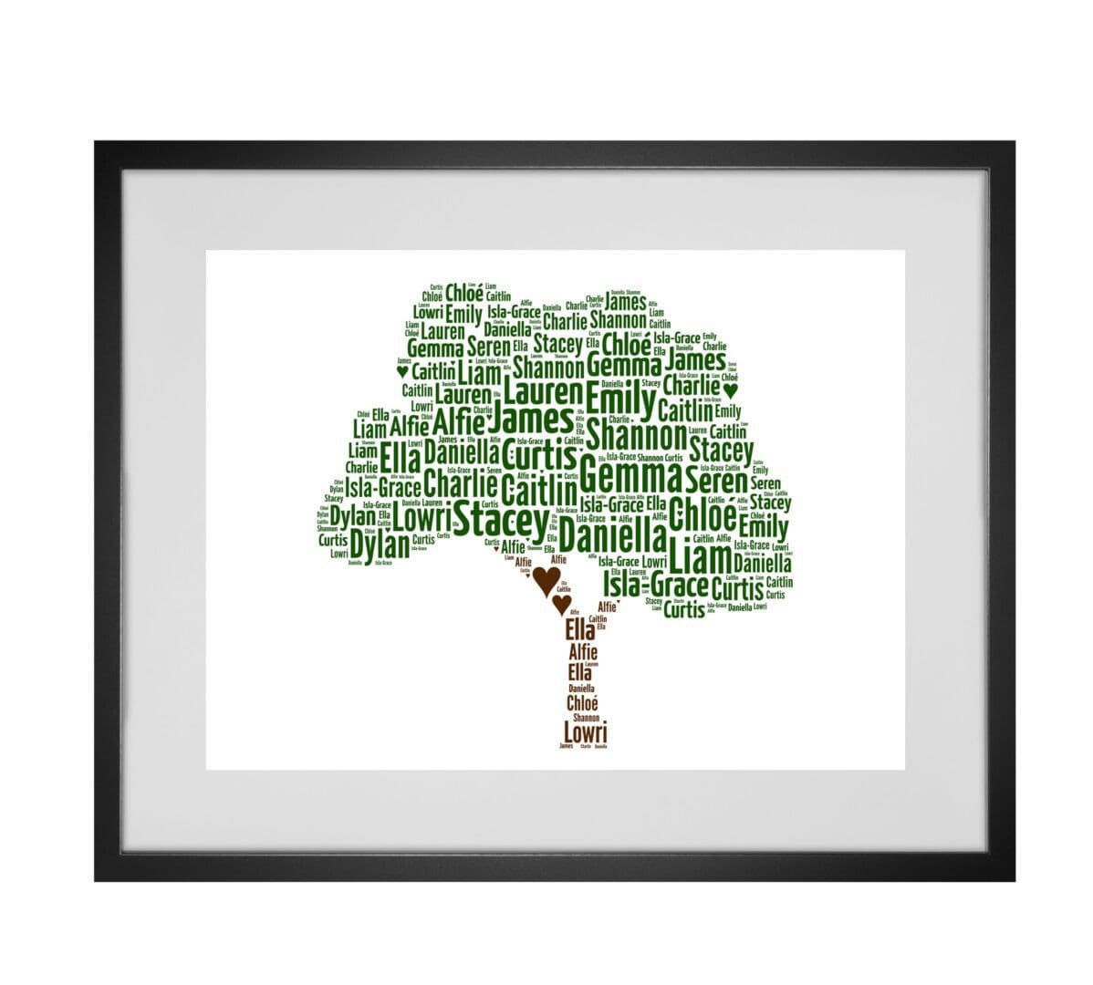 Personalised Family Tree Word Art Print