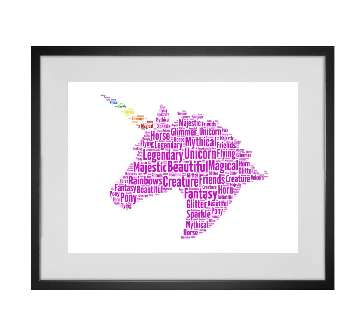 Personalised Unicorn Word Art Print