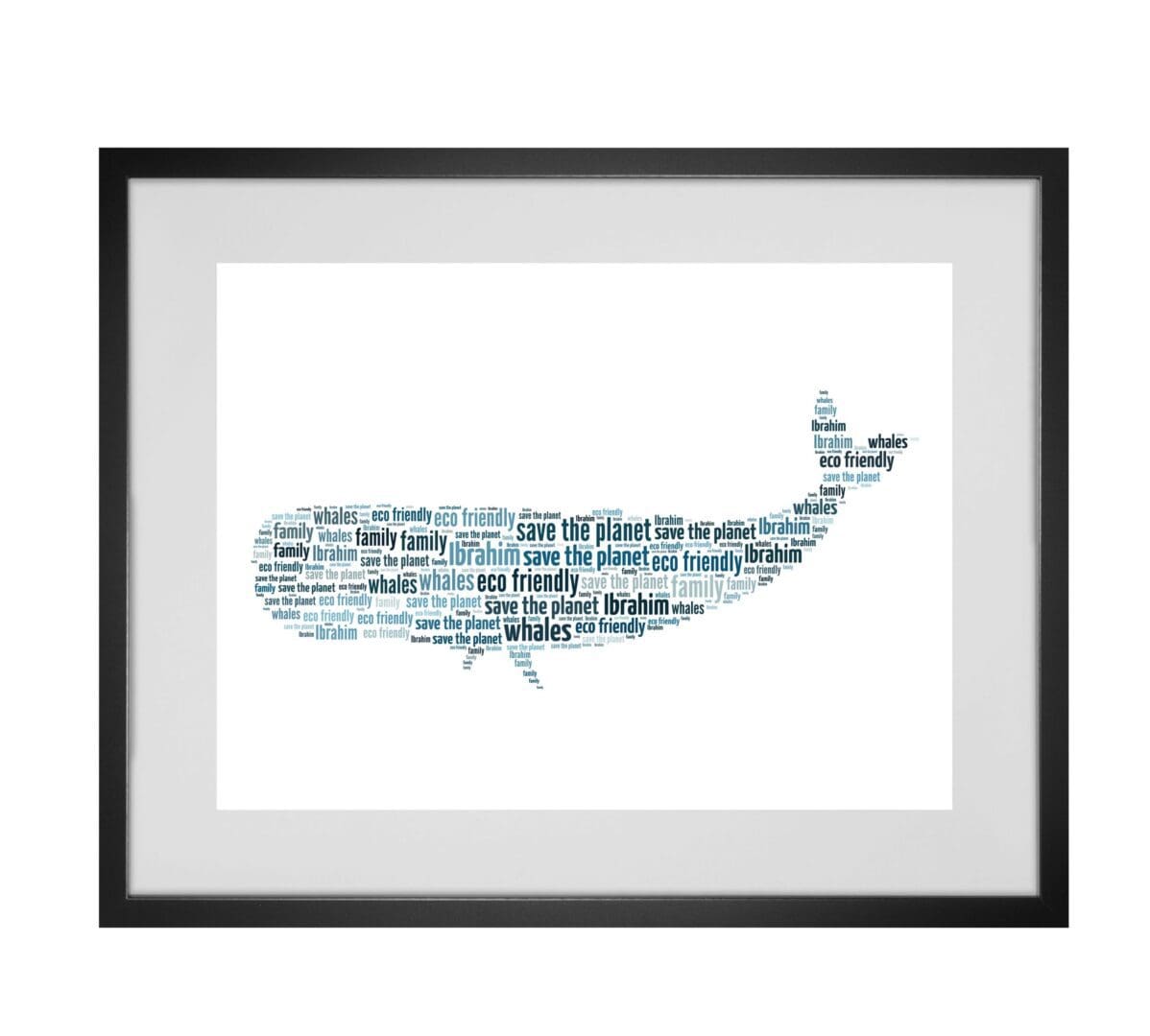 Personalised Whale Word Art Print