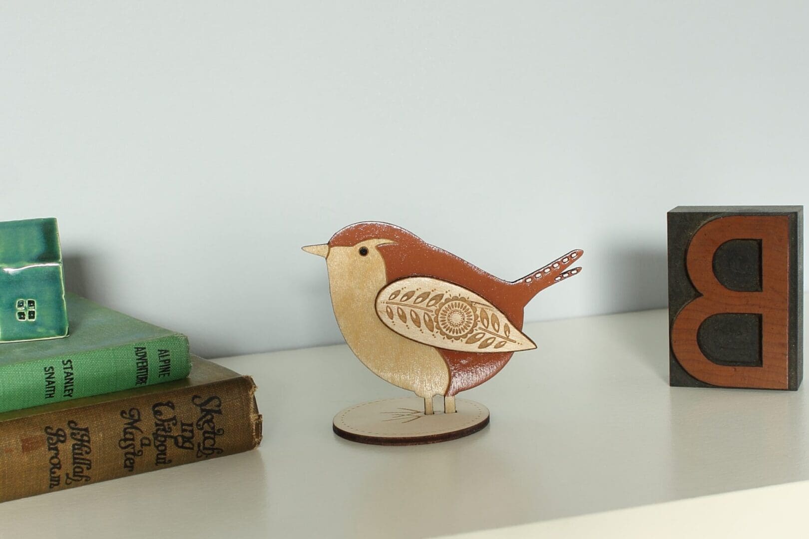 Standing Wooden Jenny Wren Decoration - Image 8