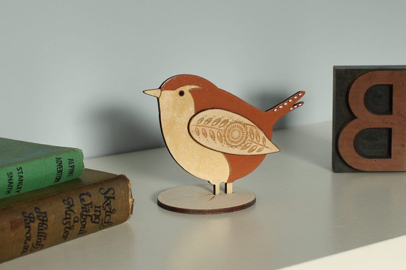 Standing Wooden Jenny Wren Decoration - Image 9