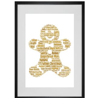 Personalised Gingerbread Man Word Art Print