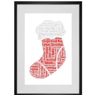 Personalised Christmas Stocking Word Art Print