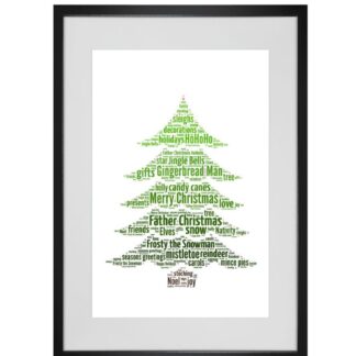 Personalised Christmas Tree Word Art Print